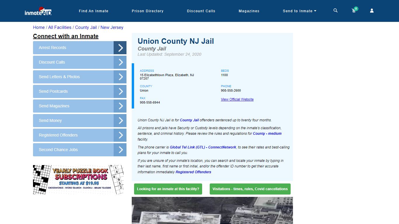 Union County NJ Jail - Inmate Locator - Elizabeth, NJ
